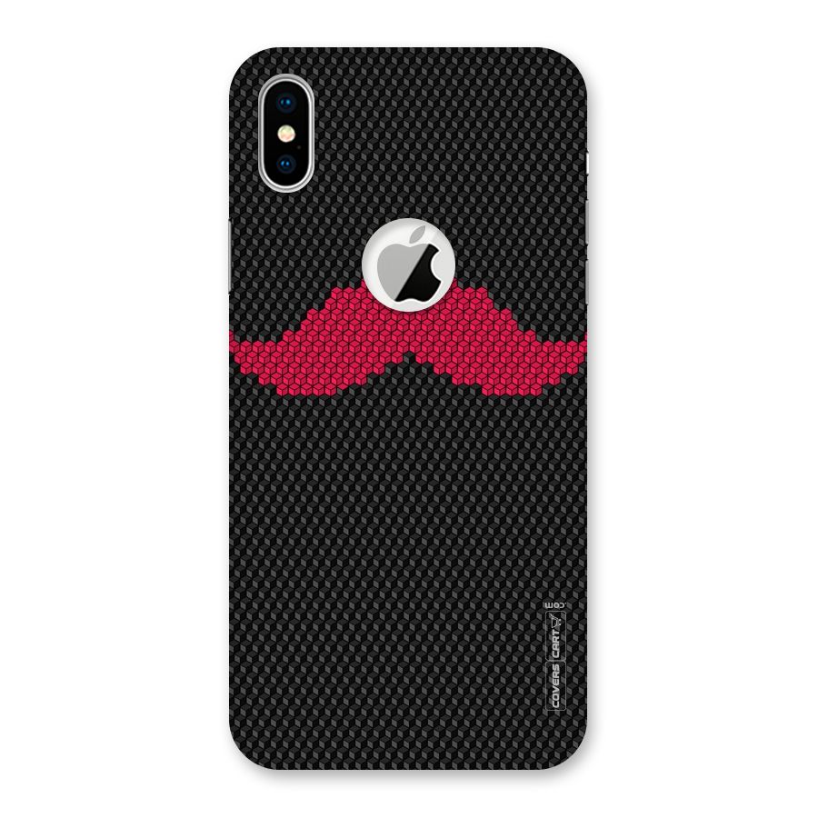 Pink Moustache Back Case for iPhone X Logo Cut