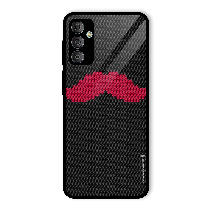 Pink Moustache Glass Back Case for Galaxy F23