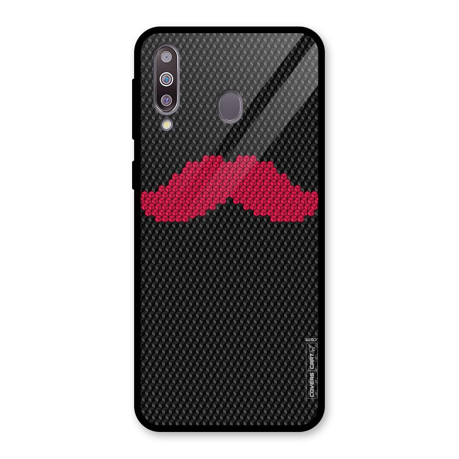 Pink Moustache Glass Back Case for Galaxy M30