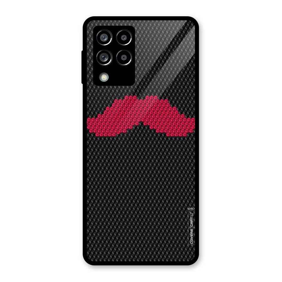 Pink Moustache Glass Back Case for Galaxy M53 5G