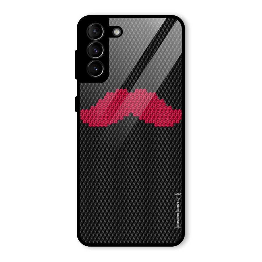 Pink Moustache Glass Back Case for Galaxy S21 Plus