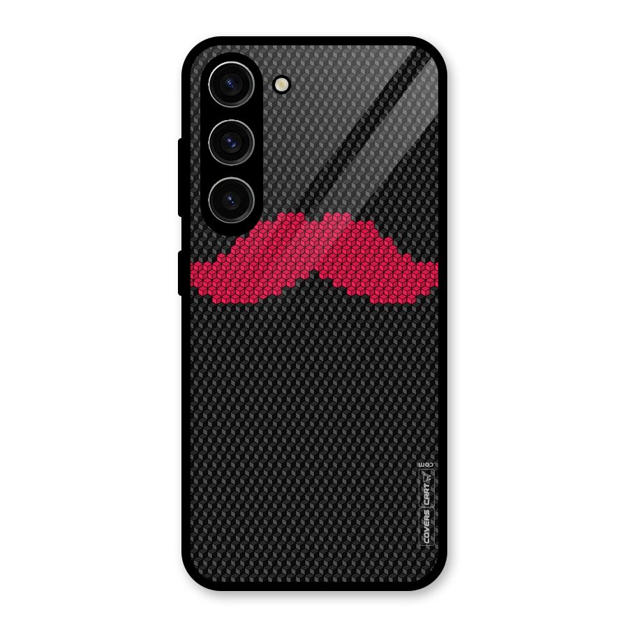 Pink Moustache Glass Back Case for Galaxy S23