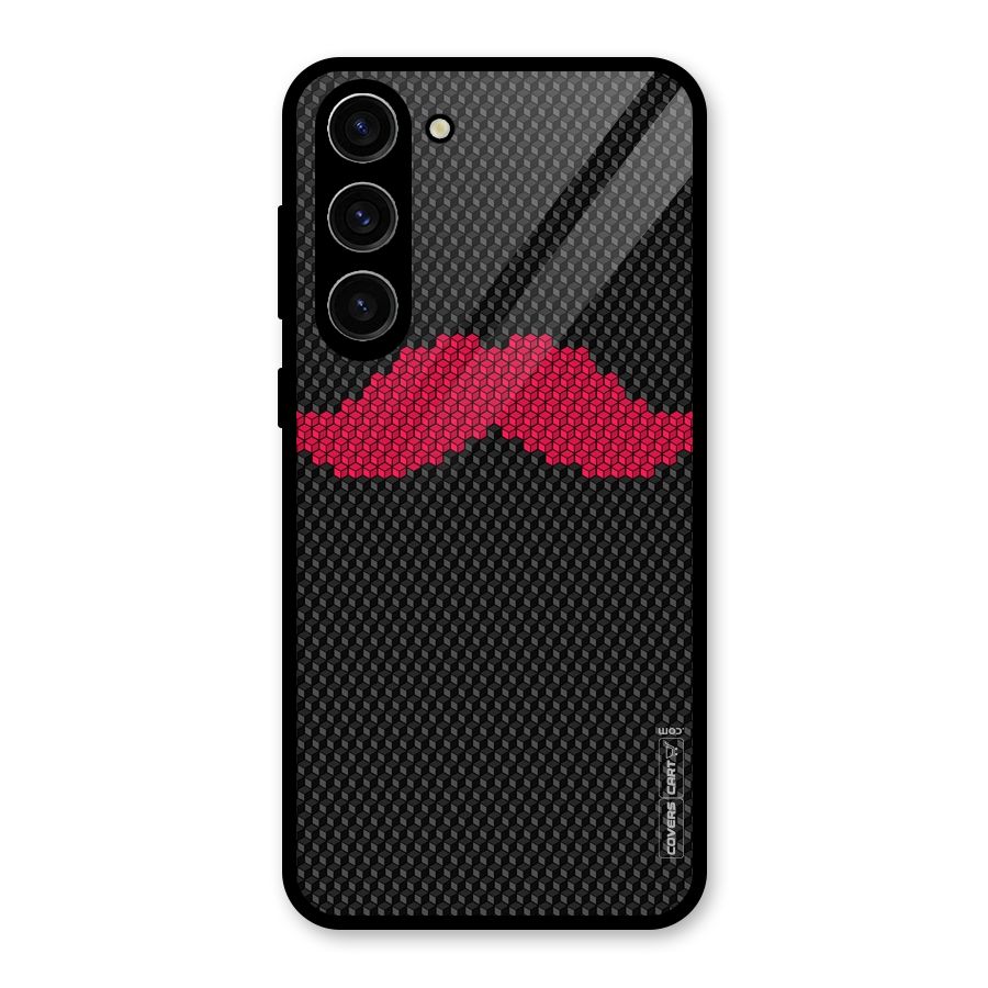 Pink Moustache Glass Back Case for Galaxy S23 Plus