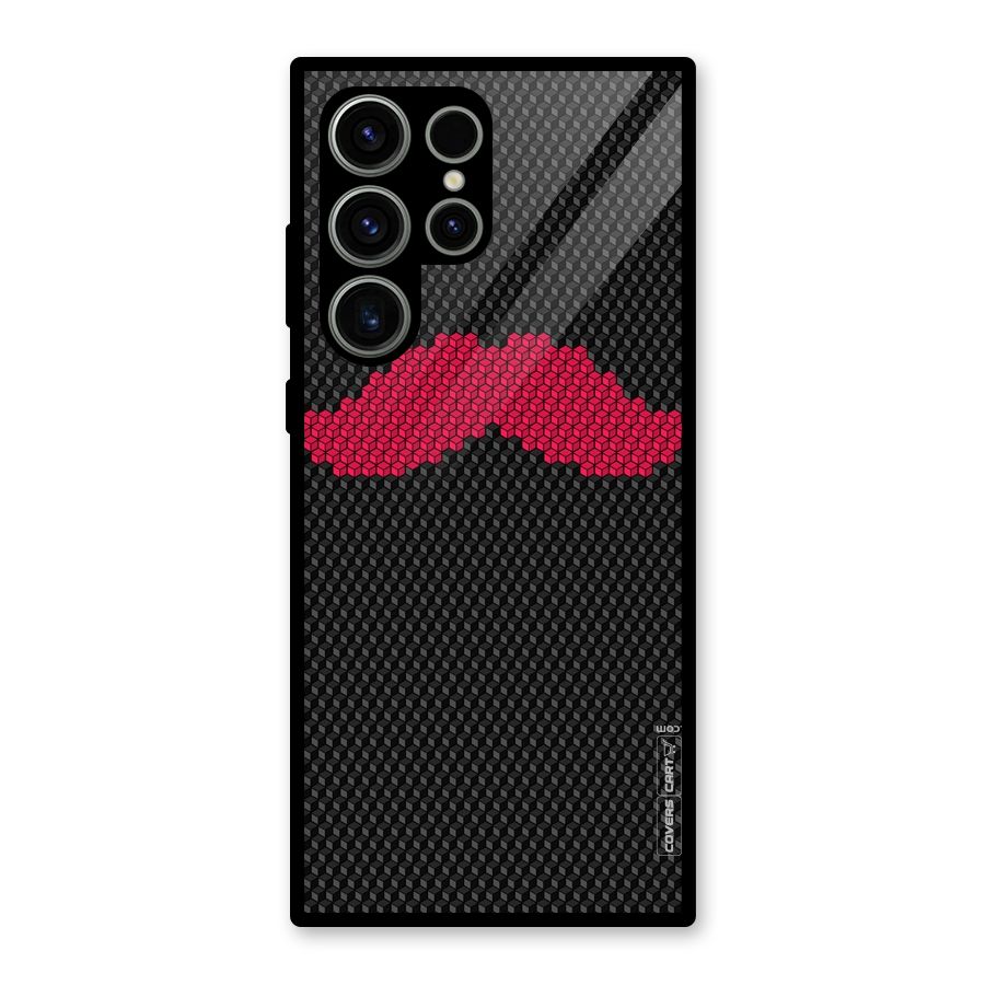 Pink Moustache Glass Back Case for Galaxy S23 Ultra