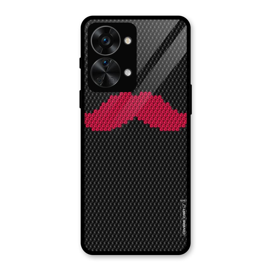 Pink Moustache Glass Back Case for OnePlus Nord 2T