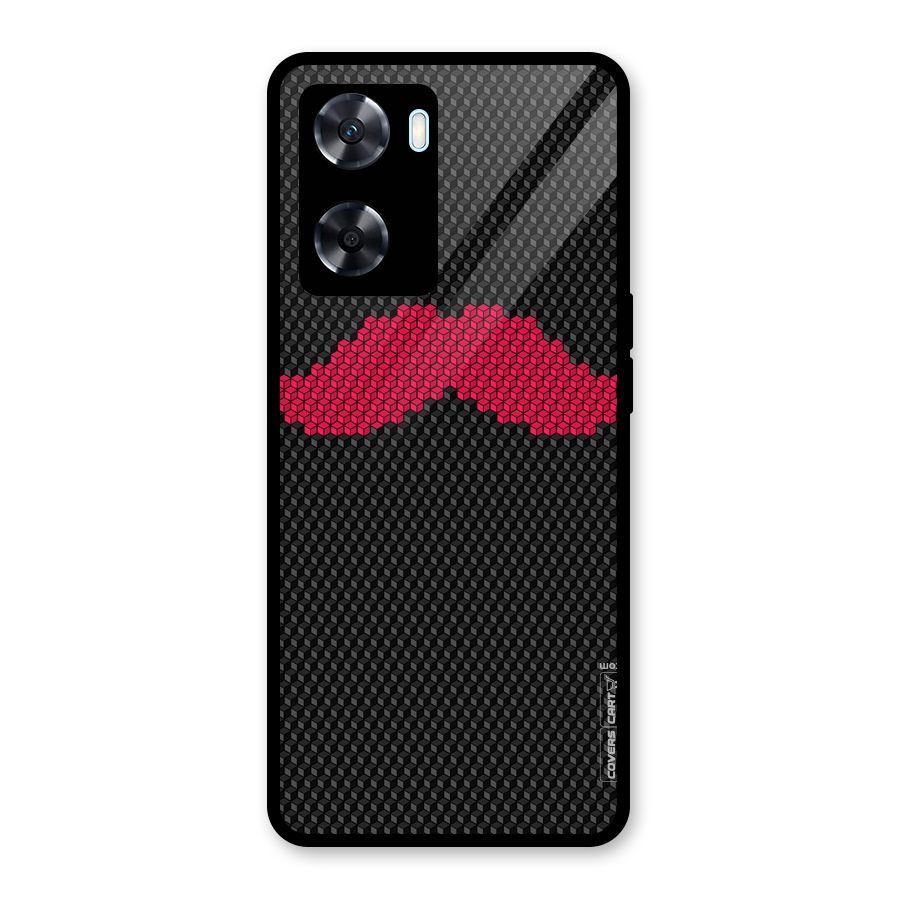 Pink Moustache Glass Back Case for Oppo A77