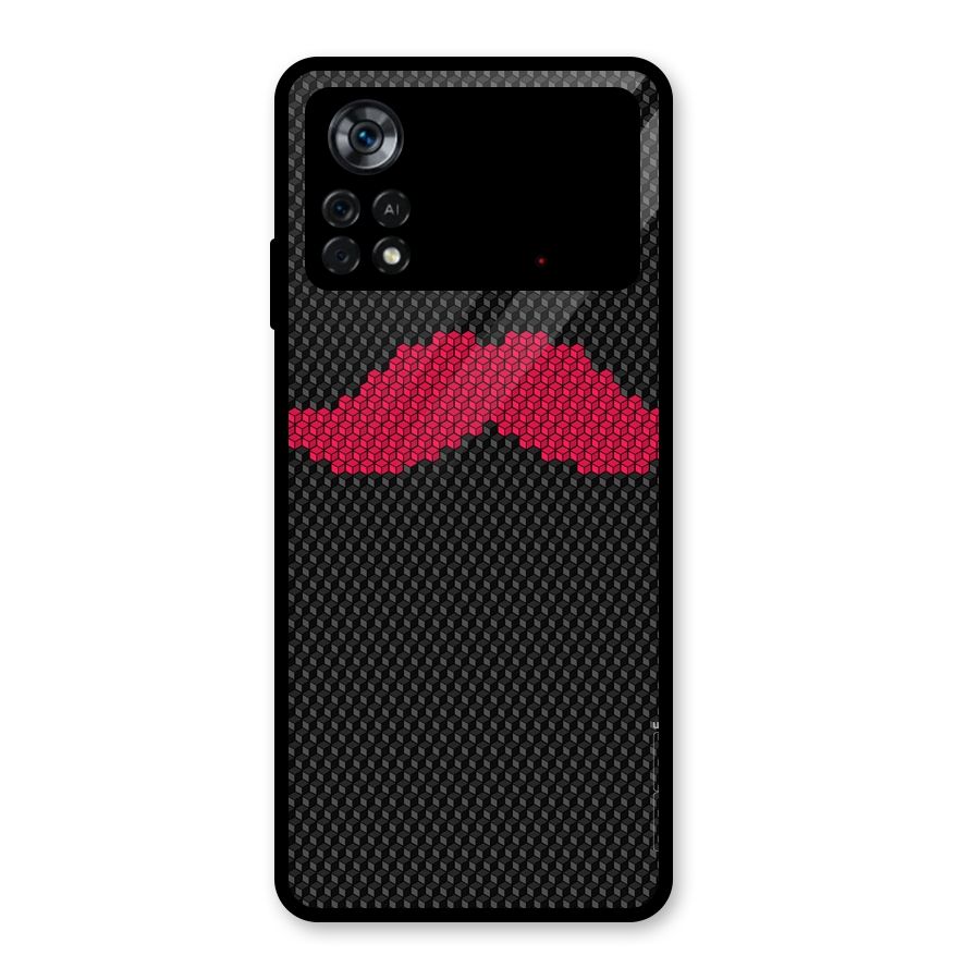 Pink Moustache Glass Back Case for Poco X4 Pro 5G