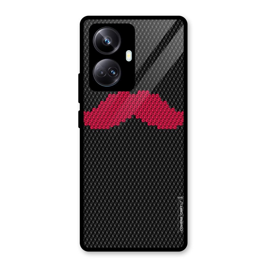 Pink Moustache Glass Back Case for Realme 10 Pro Plus
