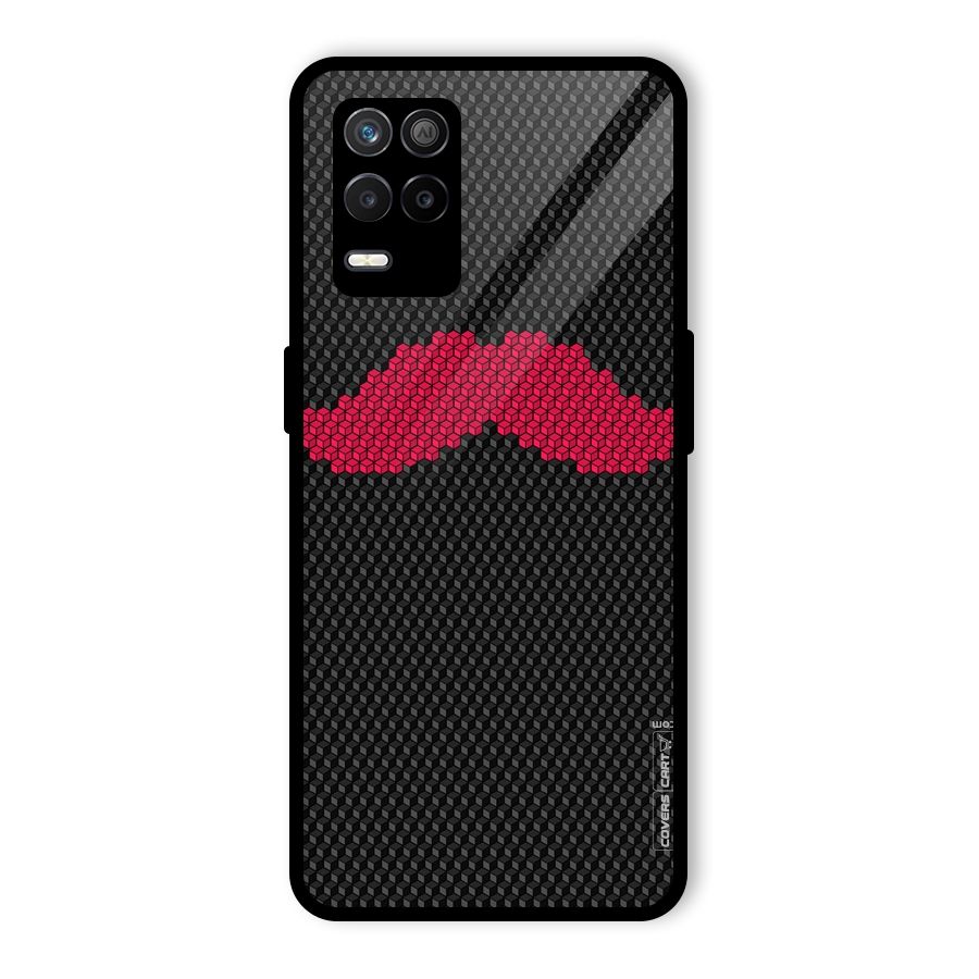Pink Moustache Glass Back Case for Realme 8 5G