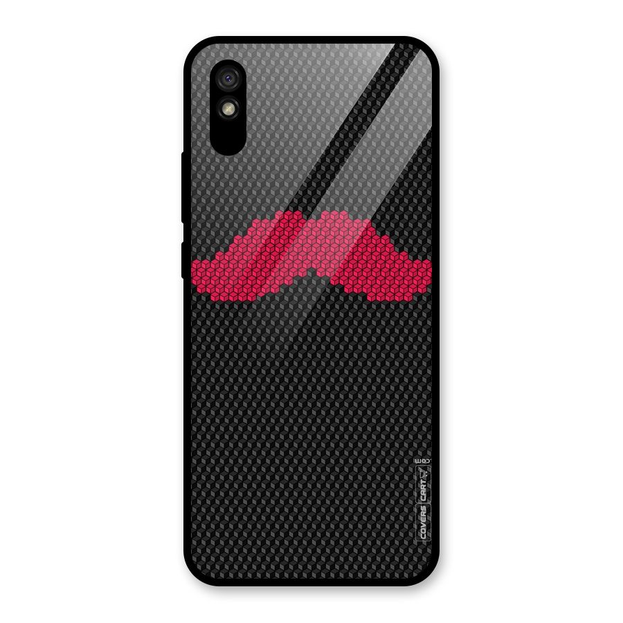 Pink Moustache Glass Back Case for Redmi 9A