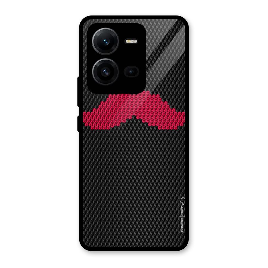 Pink Moustache Glass Back Case for Vivo V25