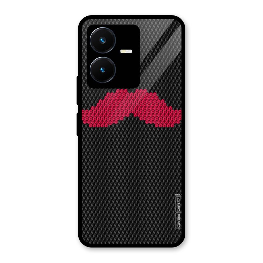 Pink Moustache Glass Back Case for Vivo Y22