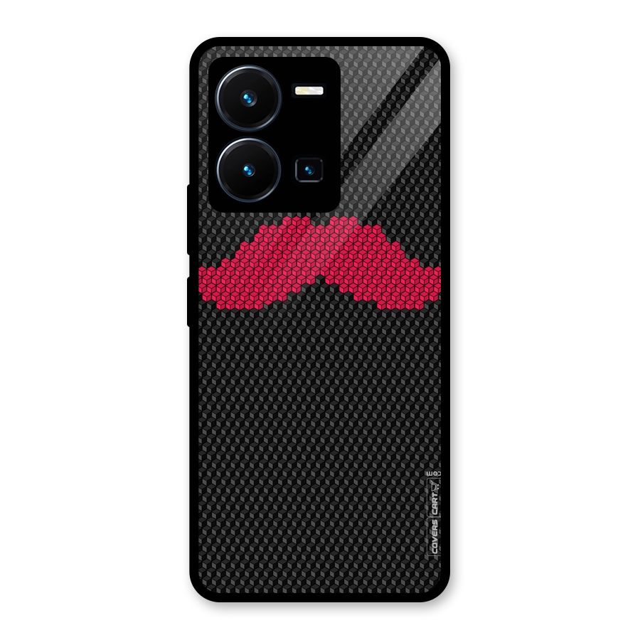 Pink Moustache Glass Back Case for Vivo Y35