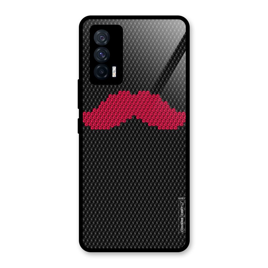 Pink Moustache Glass Back Case for Vivo iQOO 7 5G