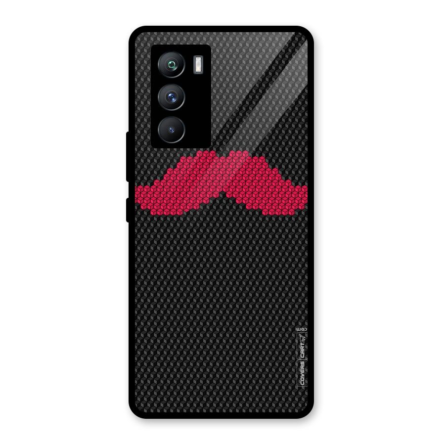 Pink Moustache Glass Back Case for Vivo iQOO 9 SE