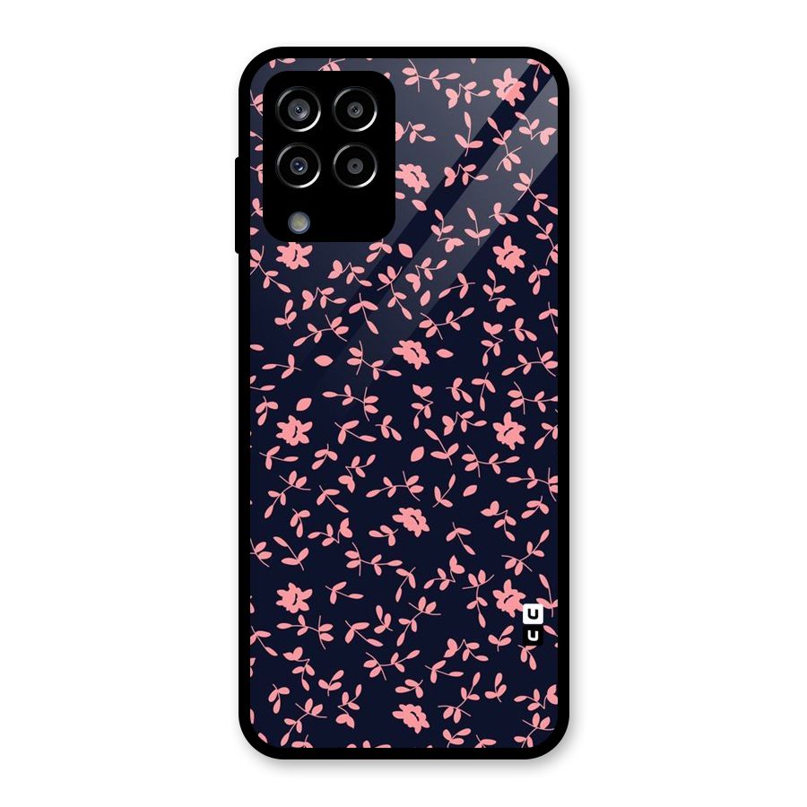 Pink Plant Design Glass Back Case for Galaxy M33