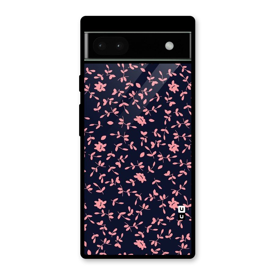 Pink Plant Design Glass Back Case for Google Pixel 6a