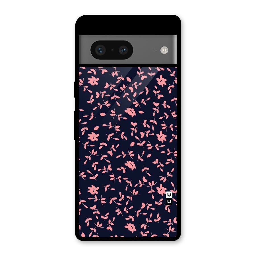 Pink Plant Design Glass Back Case for Google Pixel 7