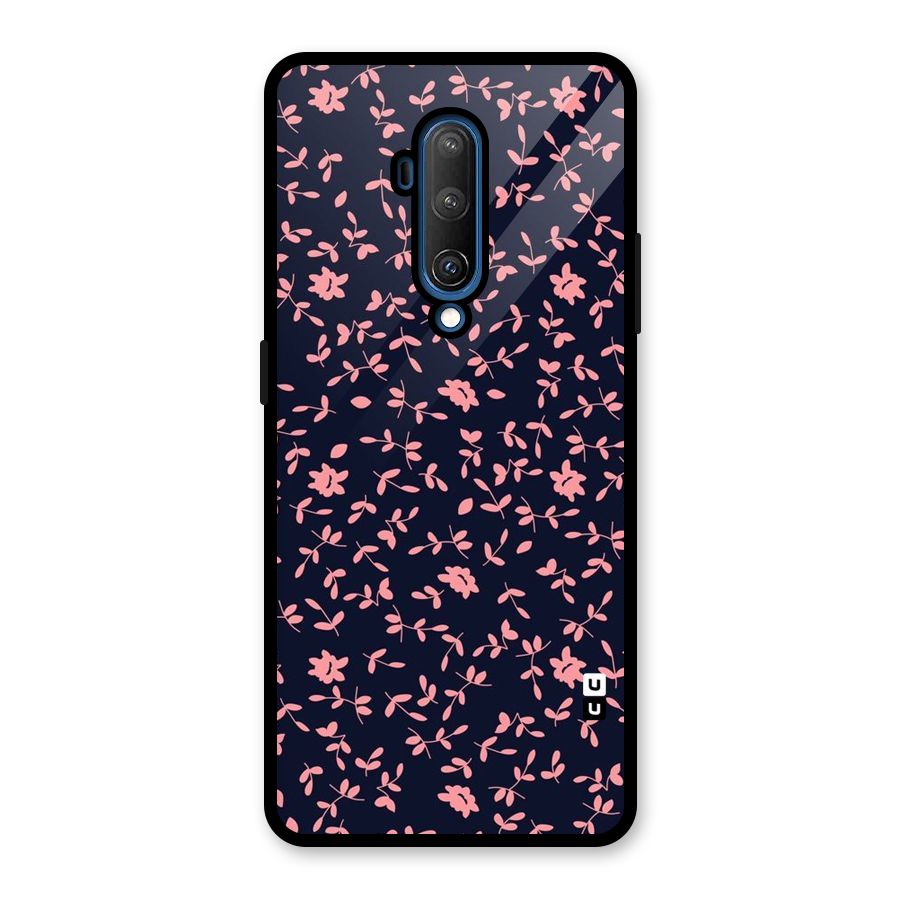Pink Plant Design Glass Back Case for OnePlus 7T Pro