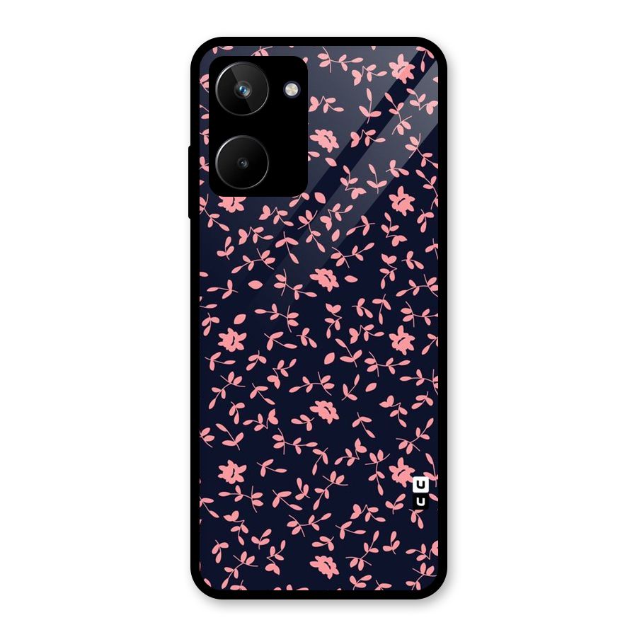 Pink Plant Design Glass Back Case for Realme 10