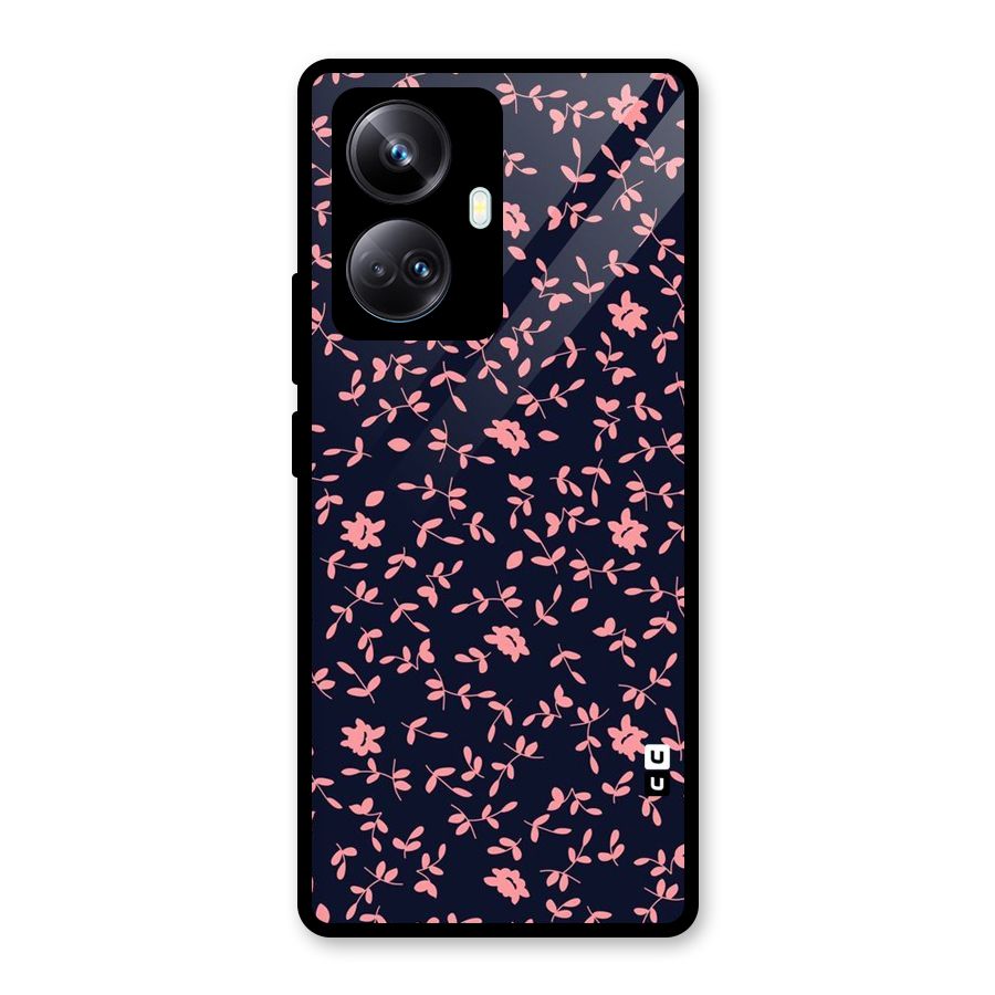 Pink Plant Design Glass Back Case for Realme 10 Pro Plus