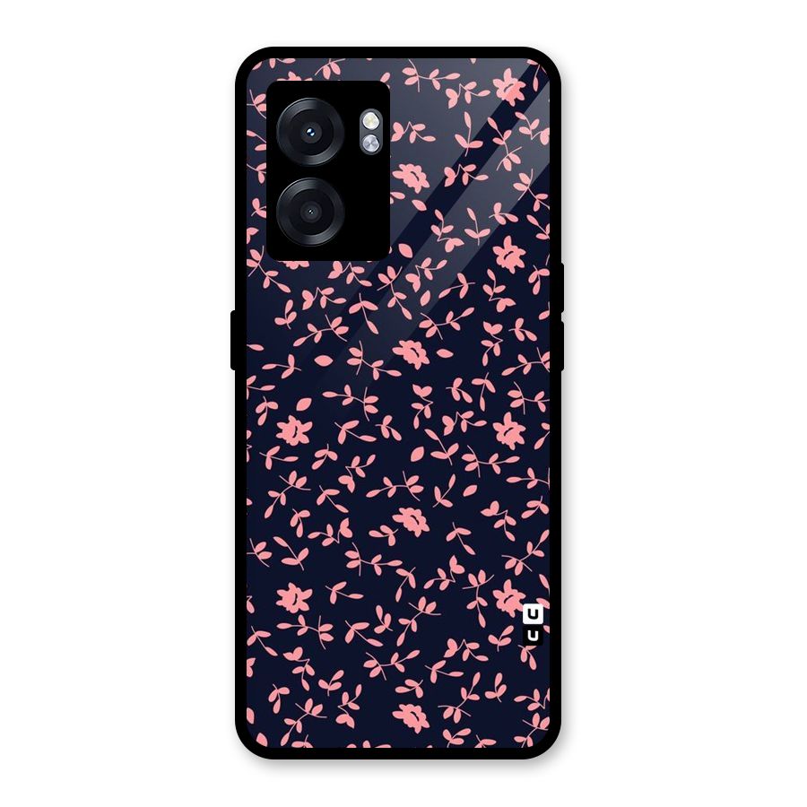 Pink Plant Design Glass Back Case for Realme Narzo 50 5G