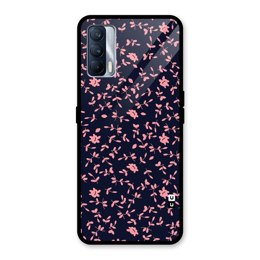 Pink Plant Design Glass Back Case for Realme X7