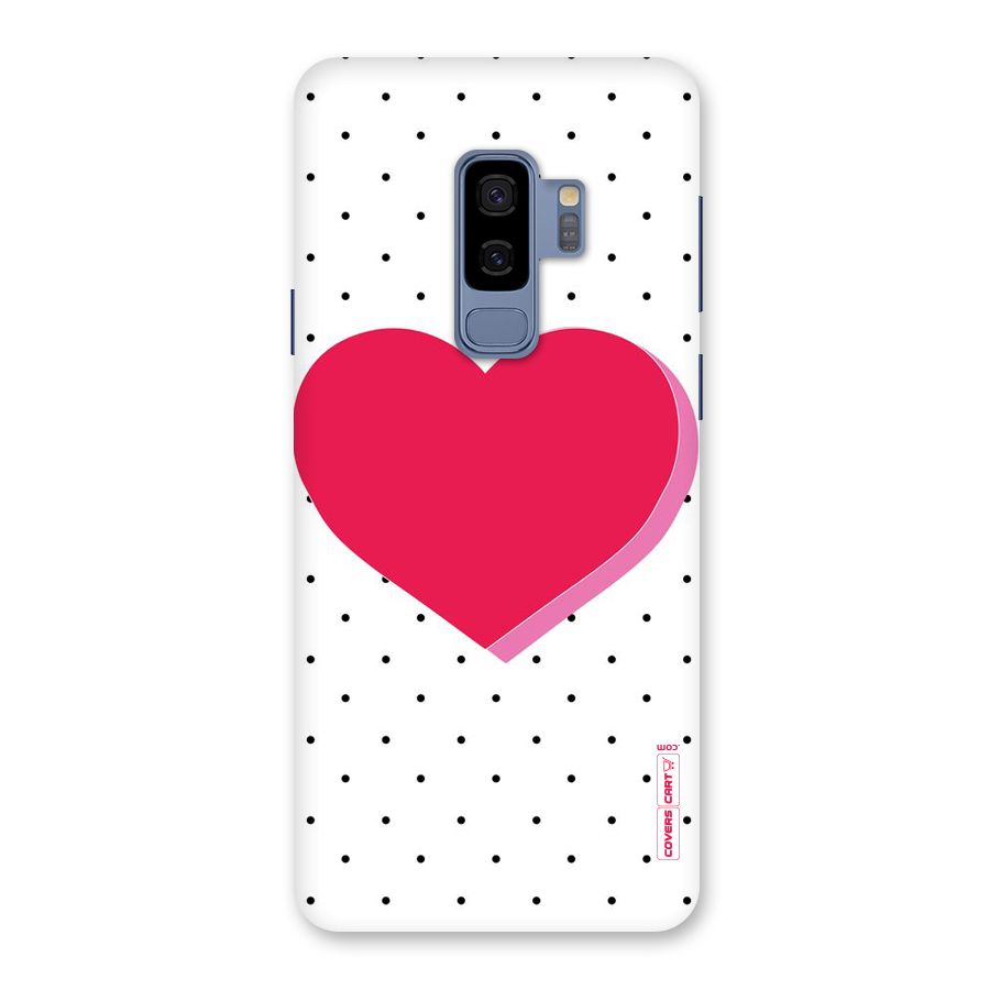 Pink Polka Heart Back Case for Galaxy S9 Plus