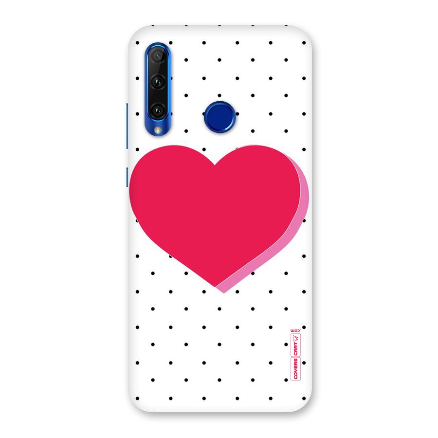 Pink Polka Heart Back Case for Honor 20i