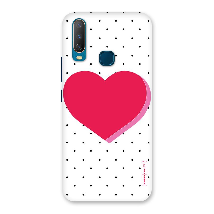 Pink Polka Heart Back Case for Vivo U10