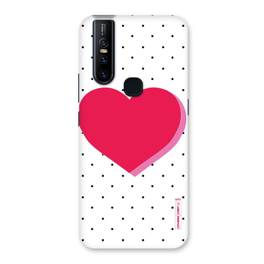 Pink Polka Heart Back Case for Vivo V15