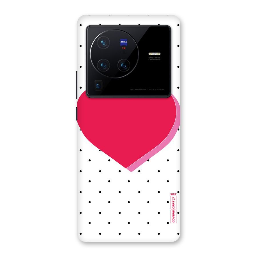 Pink Polka Heart Back Case for Vivo X80 Pro
