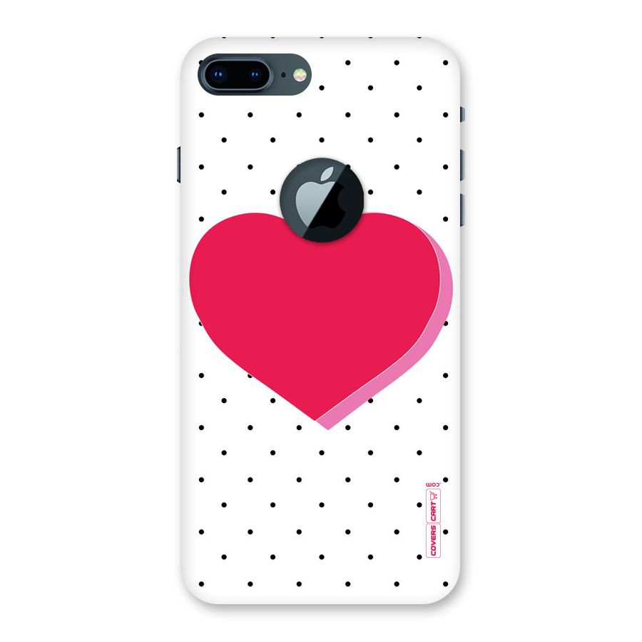 Pink Polka Heart Back Case for iPhone 7 Plus Logo Cut