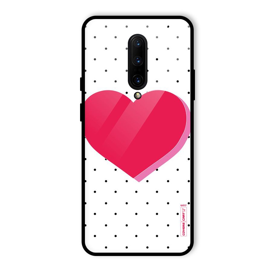 Pink Polka Heart Glass Back Case for OnePlus 7 Pro