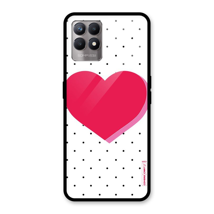 Pink Polka Heart Glass Back Case for Realme Narzo 50