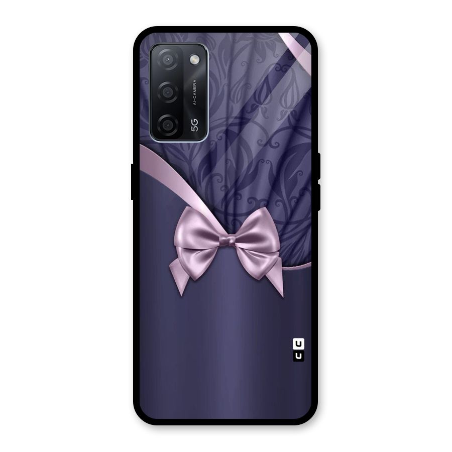 Pink Ribbon Glass Back Case for Oppo A53s 5G