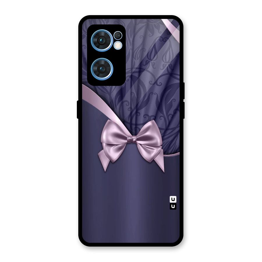 Pink Ribbon Glass Back Case for Oppo Reno7 5G