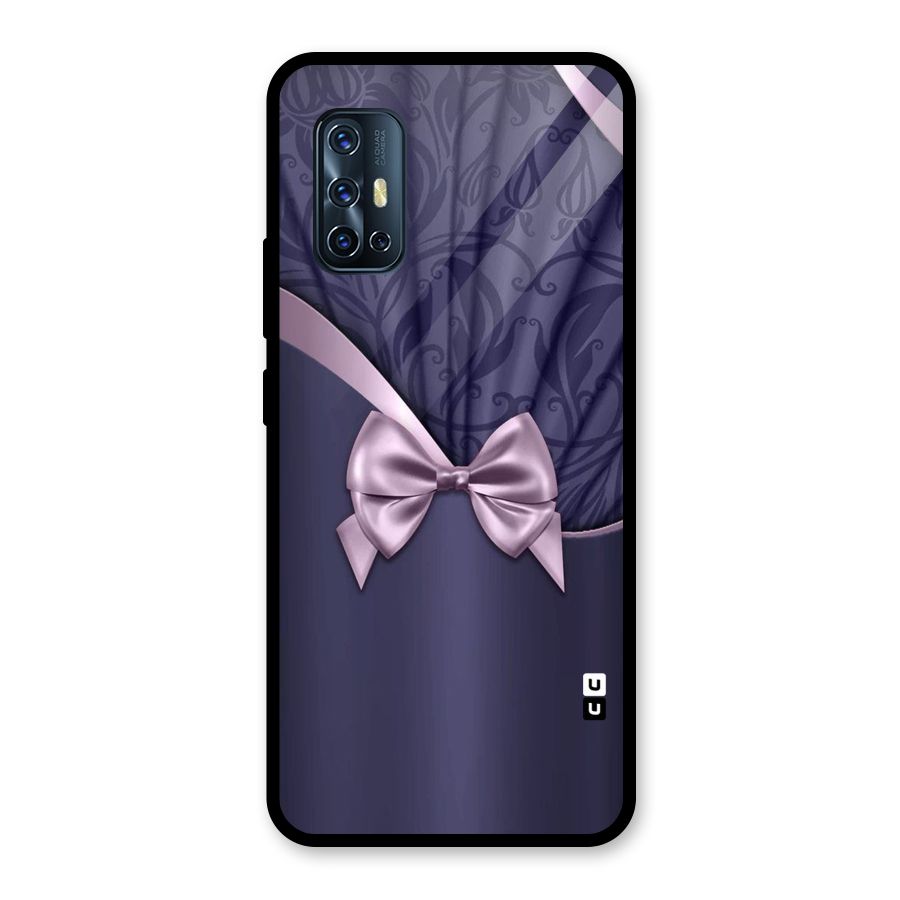 Pink Ribbon Glass Back Case for Vivo V17