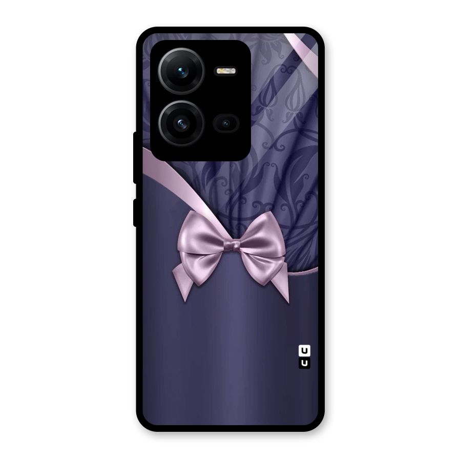 Pink Ribbon Glass Back Case for Vivo V25