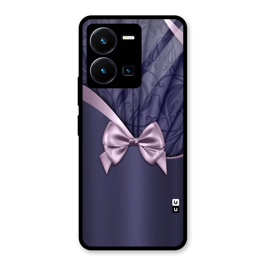 Pink Ribbon Glass Back Case for Vivo Y35