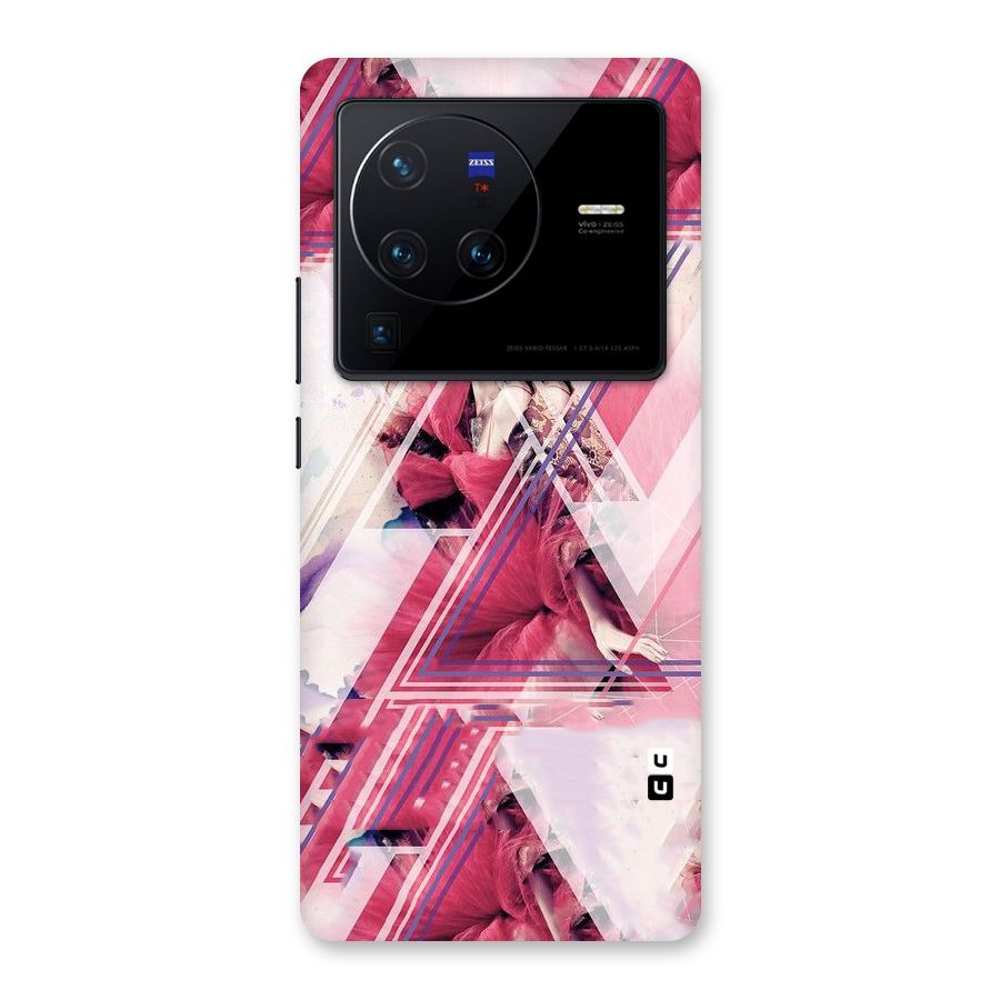 Pink Rose Abstract Back Case for Vivo X80 Pro