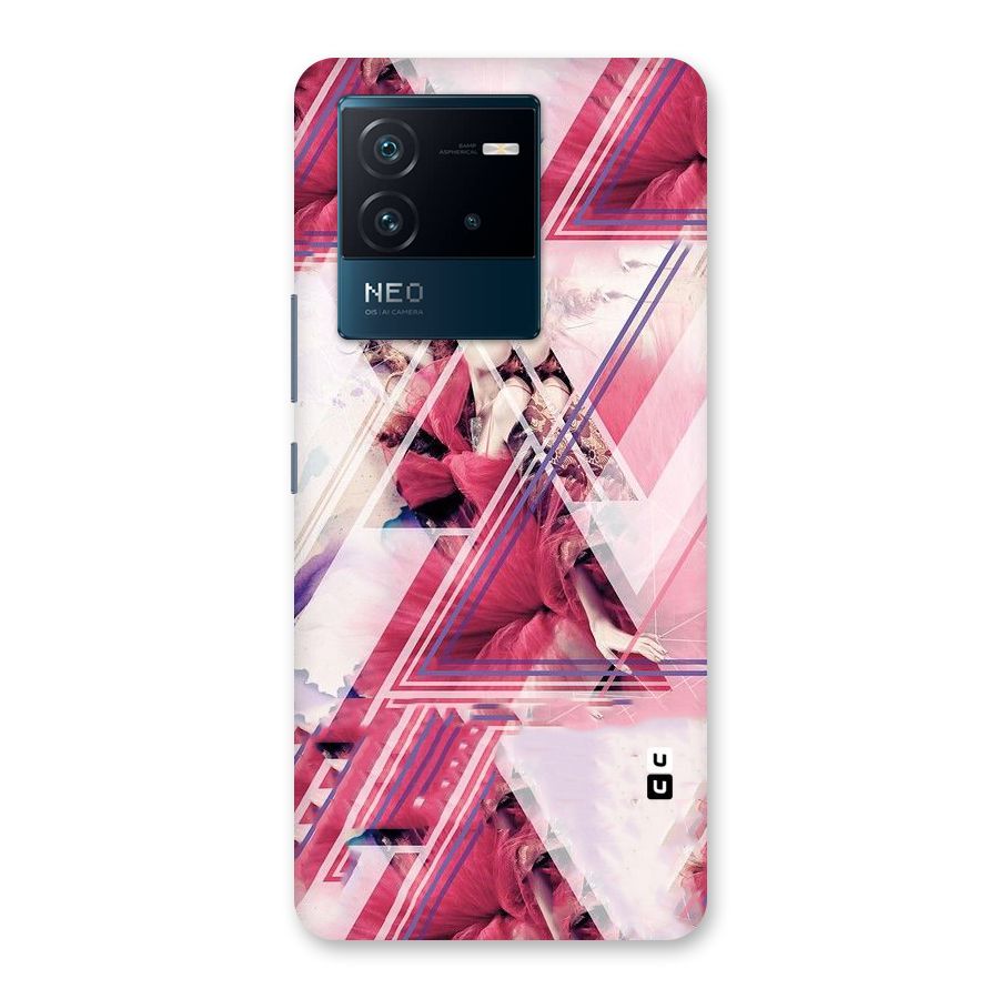 Pink Rose Abstract Back Case for Vivo iQOO Neo 6 5G