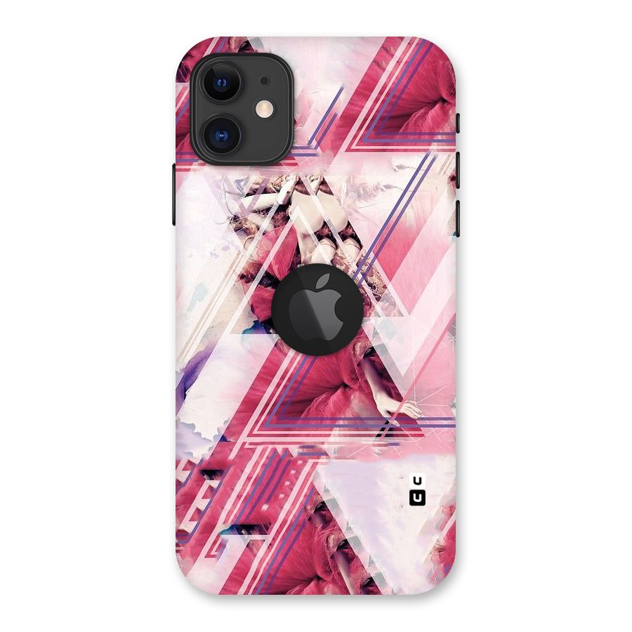 Pink Rose Abstract Back Case for iPhone 11 Logo Cut