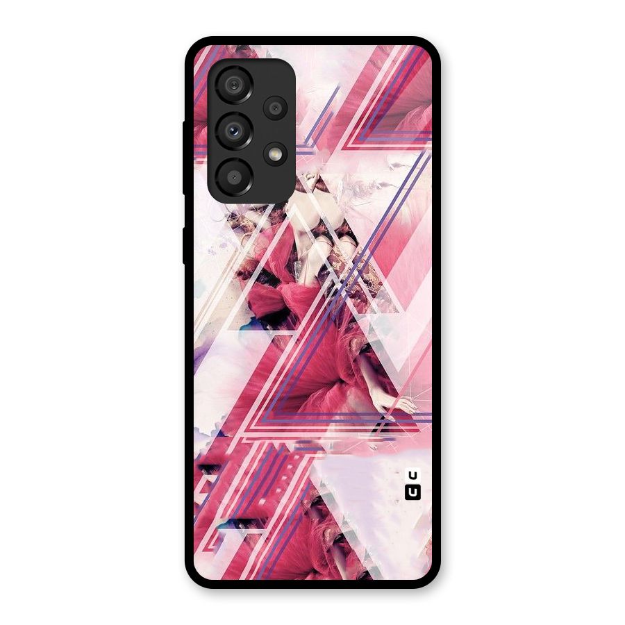 Pink Rose Abstract Glass Back Case for Galaxy A33 5G