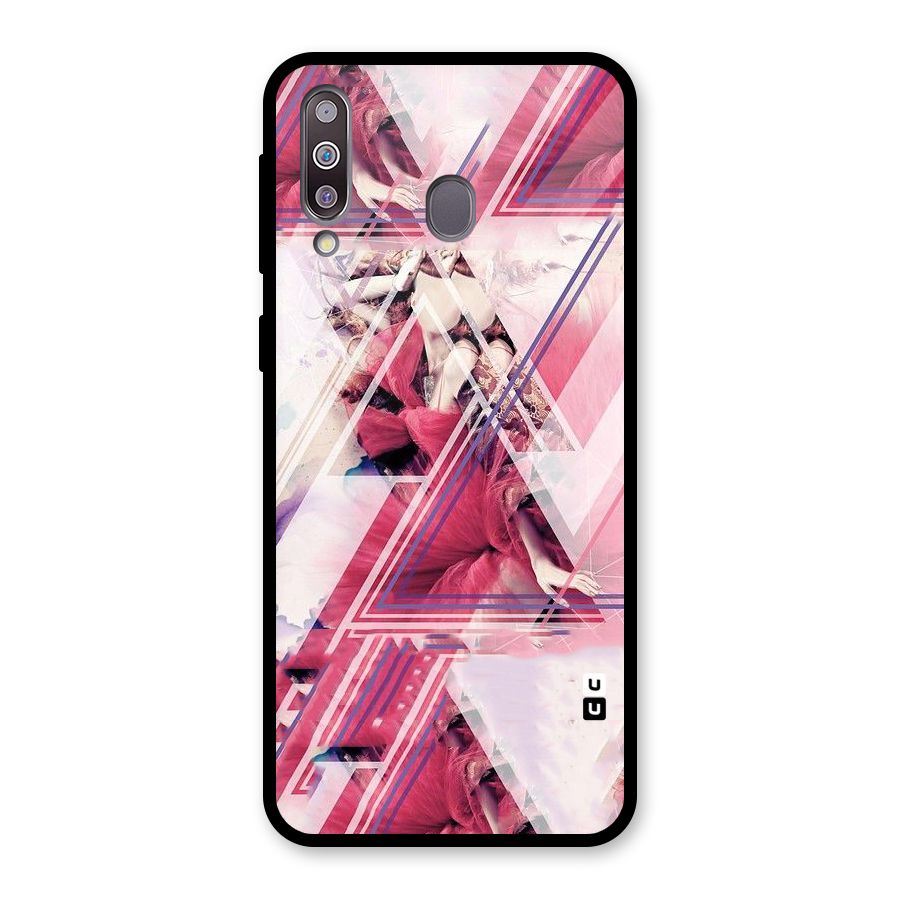 Pink Rose Abstract Glass Back Case for Galaxy M30