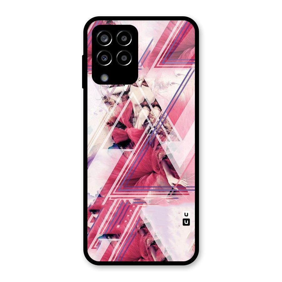 Pink Rose Abstract Glass Back Case for Galaxy M33