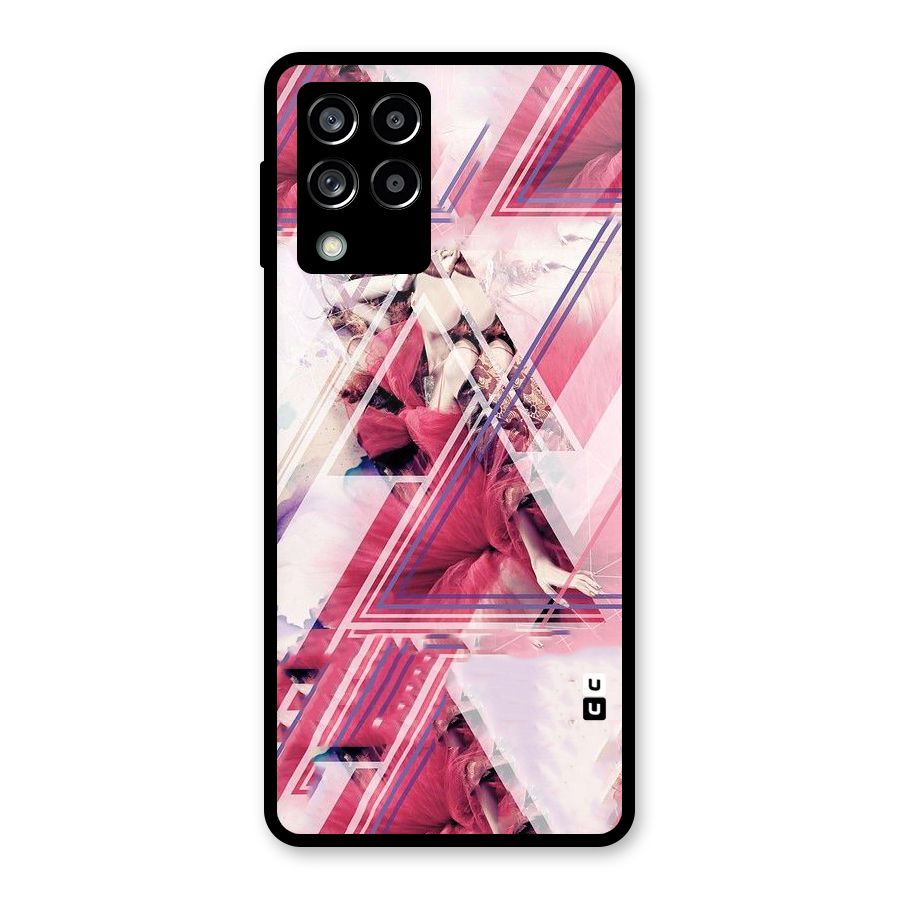 Pink Rose Abstract Glass Back Case for Galaxy M53 5G