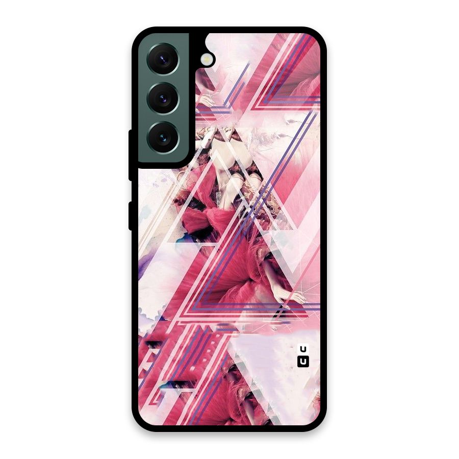 Pink Rose Abstract Glass Back Case for Galaxy S22 5G