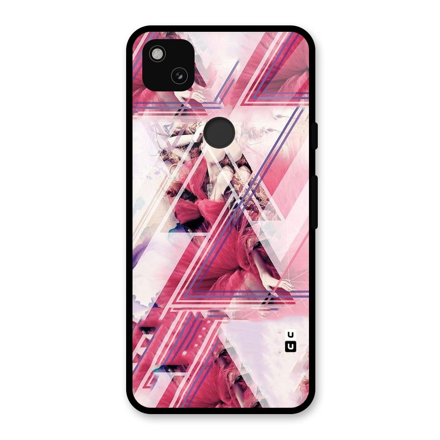 Pink Rose Abstract Glass Back Case for Google Pixel 4a
