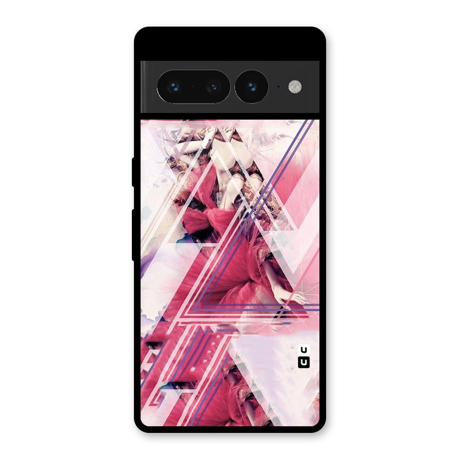 Pink Rose Abstract Glass Back Case for Google Pixel 7 Pro